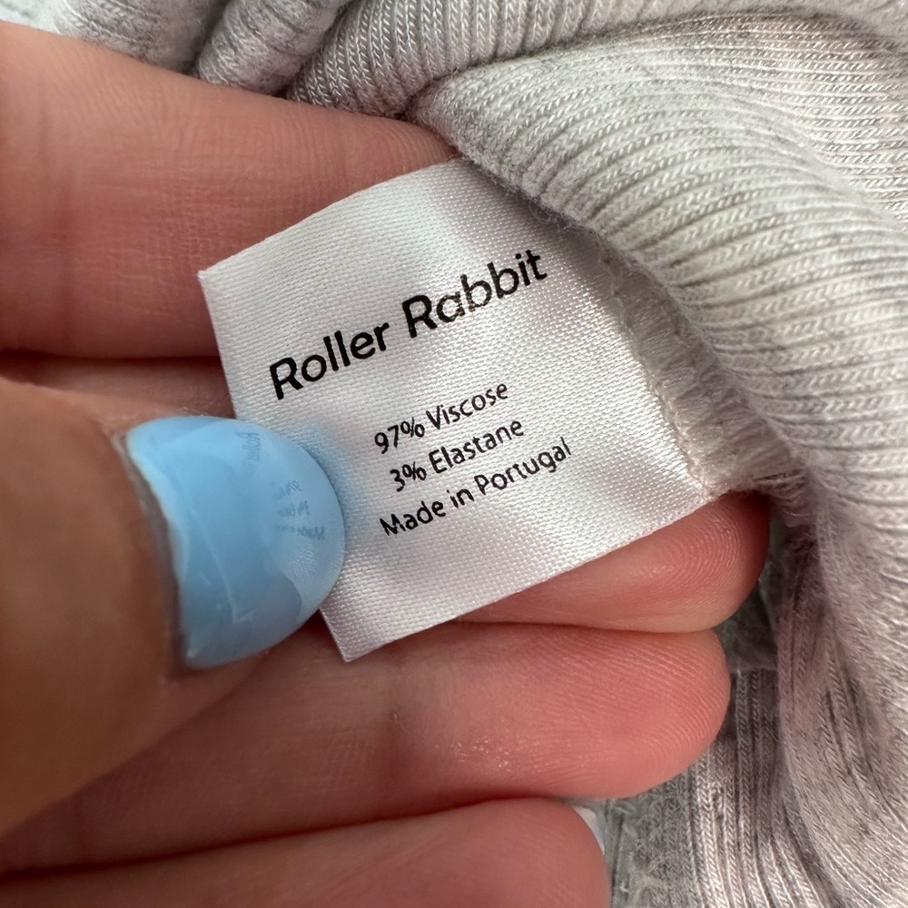 Roller Rabbit Gray V-neck Ribbed Dress Size Medium - Picture 6 of 7